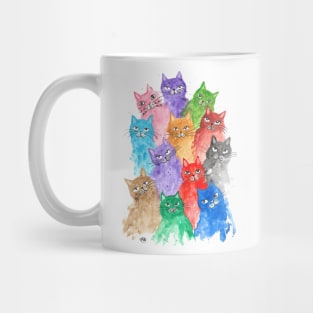 Cute Colourful Cats and Kittens painting Mug